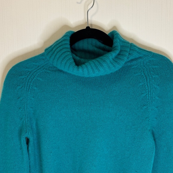 Kenar 100% Cashmere Sweater Aqua Blue Sz Medium - Picture 8 of 9